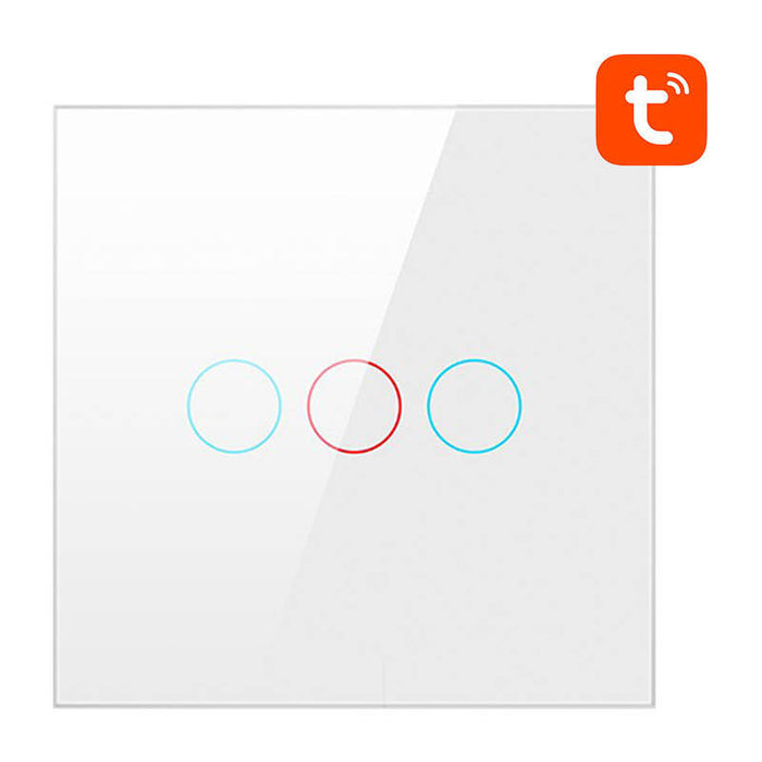 Smart Light Switch ZigBee Avatto LZTS02-EU-W3 3 Way No Neutral TUYA (white) - Switches<<<Control devices<<<Smart