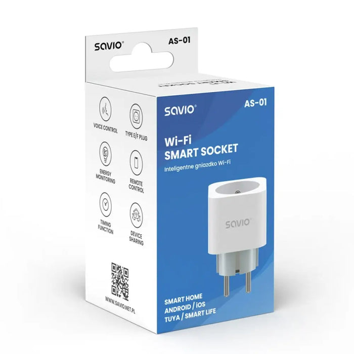 Smart Plug Savio AS-01 Wi-Fi - Смарт щепсели<<<Сигурност Удома<<<Дом Градина<<<BigBuy&&&ActuatorsIND-URW<<<Smart