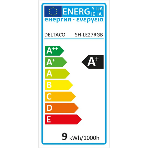 Smart RGB bulb DELTACO SH-LE27RGB E27 WiFI 2.4GHz 9W 810lm dimmable White - Крушки<<<Продукти за дома<<<ValiAPI&&&Умен