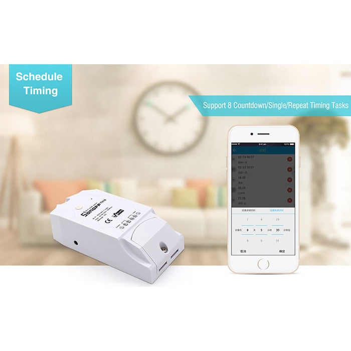 Smart Wi-Fi switch Sonoff TH16, 16A 2200W, with a sensor for temperature and humidity