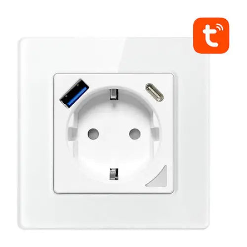 Smart WiFi Wall Socket Avatto N-WOT10-USB-W TUYA USB USB-C (white) - Power plugs<<<Smart Plug<<<Actuators<<<Smart