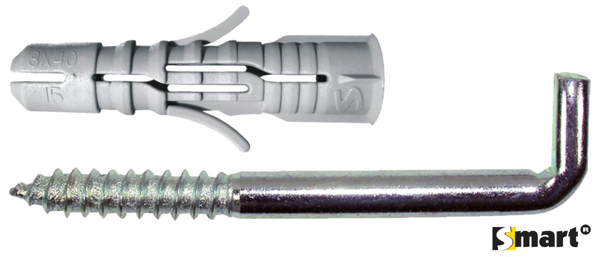 UNIVERSAL DOWEL WITH L-HOOK F10X50MM 4 PCS SMART