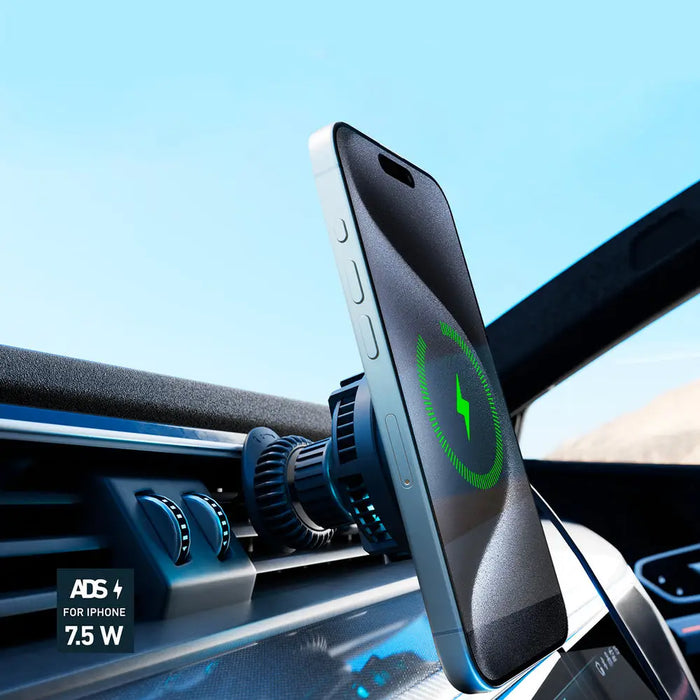 Smartphone holder with inductive charger SBS TESUPFANWIR15W 15W for air vent with cooling - black - Cell phone