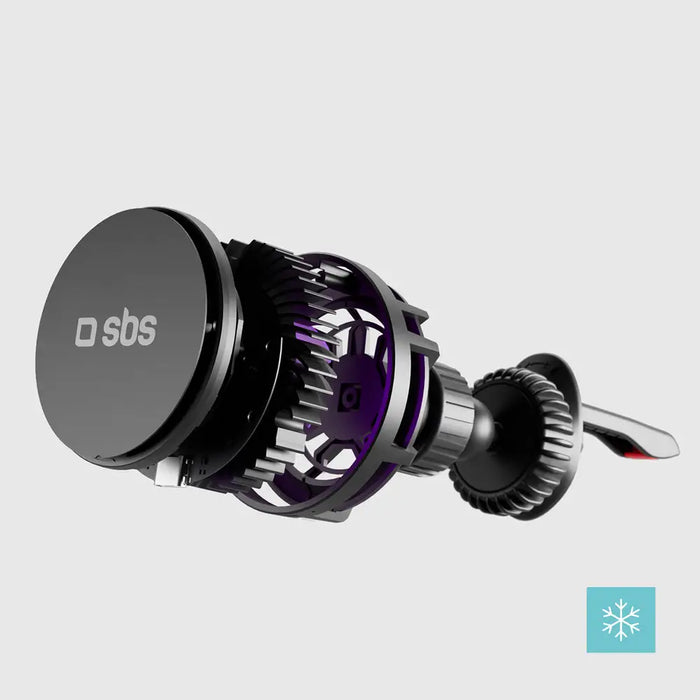 Smartphone holder with inductive charger SBS TESUPFANWIR15W 15W for air vent with cooling - black - Cell phone