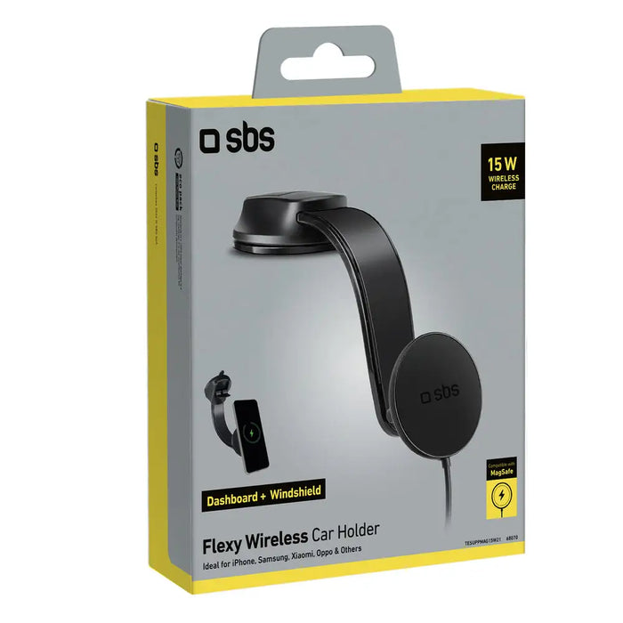 Smartphone holder with inductive charger SBS TESUPPMAG15W2115W compatible with MagSafe - black - Cell phone