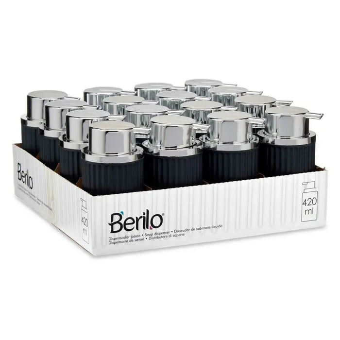 Soap Dispenser Berilo Anthracite Plastic 420 ml 7 x 14,5 x 8,5 cm (16 Units) - Баня<<<Дом Градина<<<BigBuy&&&Аксесоари