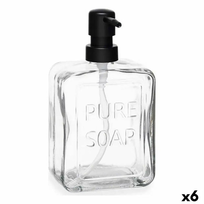 Soap Dispenser Berilo Pure Soap Transparent Crystal Plastic 570 ml 10 x 18 x 6 cm (6 Units) - Баня<<<Дом