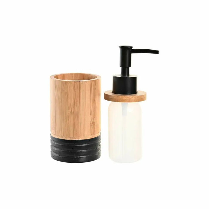 Soap Dispenser DKD Home Decor Black Natural Bamboo polypropylene - Баня<<<Дом Градина<<<BigBuy&&&Аксесоари и