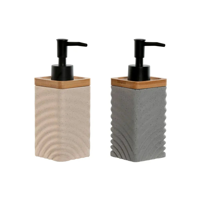 Soap Dispenser Home ESPRIT Black Grey Cream Bamboo Dolomite 320 ml (2 Units) - Баня<<<Дом Градина<<<BigBuy&&&Аксесоари