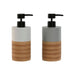 Soap Dispenser Home ESPRIT White Grey Natural Resin Polyethylene 7,5 x 7,5 x 18,5 cm (2 Units) - Баня<<<Дом