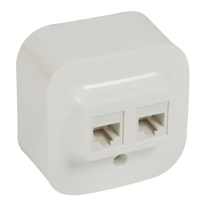 SOCKET 2XRJ45 UTP CATEGORY 5E FOR OPEN MOUNTING FORIX LEGRAND - WHITE - Ключове контакти димери и