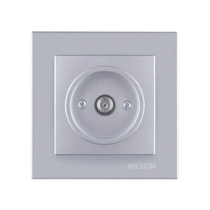 SOCKET TV END SILVER NILSON ALEGRA - Ключове и контакти<<<Електроматериали<<<Praktiker&&&Ключове и