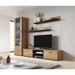 SOHO 1 furniture set (RTV180 cabinet + S1 cabinet + shelves) Oak lefkas/Black - Modern wall unitsMES-NOW<<<Wall