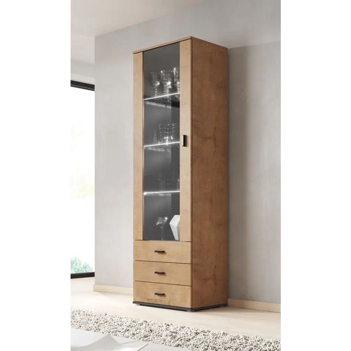 SOHO 1 furniture set (RTV180 cabinet + S1 cabinet + shelves) Oak lefkas/Black - Modern wall unitsMES-NOW<<<Wall