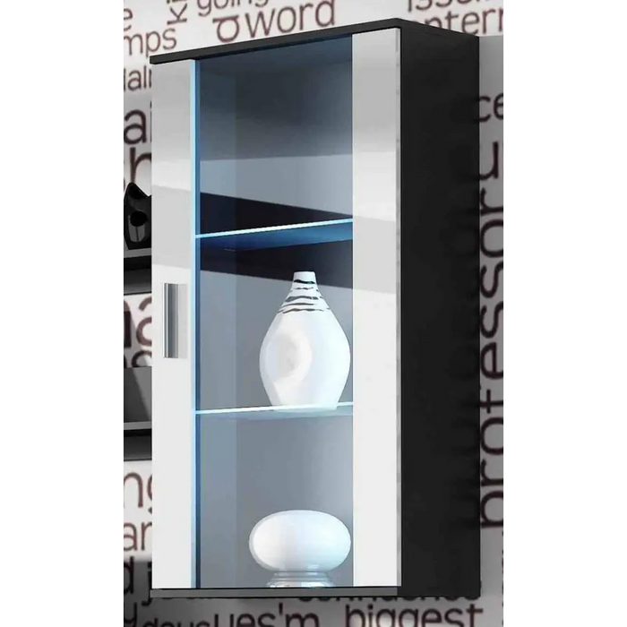 SOHO 5 set (RTV180 cabinet + Wall unit + shelves) Black/White gloss - Modern wall unitsMES-NOW<<<Wall