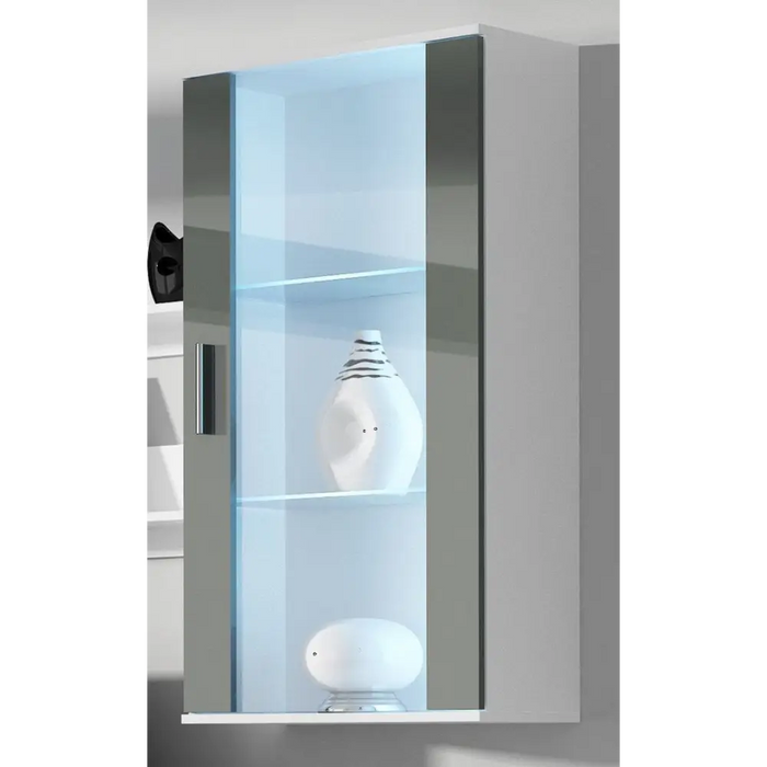 SOHO 5 set (RTV180 cabinet + Wall unit + shelves) White/Grey gloss - Modern wall unitsMES-NOW<<<Wall UnitsMES<<<ActionPL