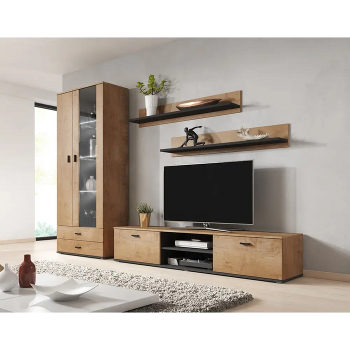 SOHO 8 set (RTV180 cabinet + S6 + shelves) Oak lefkas - Modern wall unitsMES-NOW<<<Wall UnitsMES<<<ActionPL