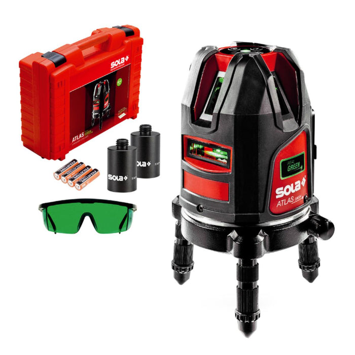LASER LEVEL 3 BEAMS ATLAS GREEN SOLA