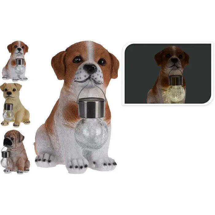 SOLAR DECO FIGURE DOG WITH BALL 25CM H & S COLLECTION - Декоративни фигури<<<Градина<<<Praktiker