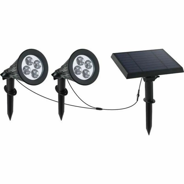 Solar-powered spotlight Lumi Garden Family Spiky 2-in-1 Black Aluminium Steel (2 Units) - Декорация и Осветление<<<Дом