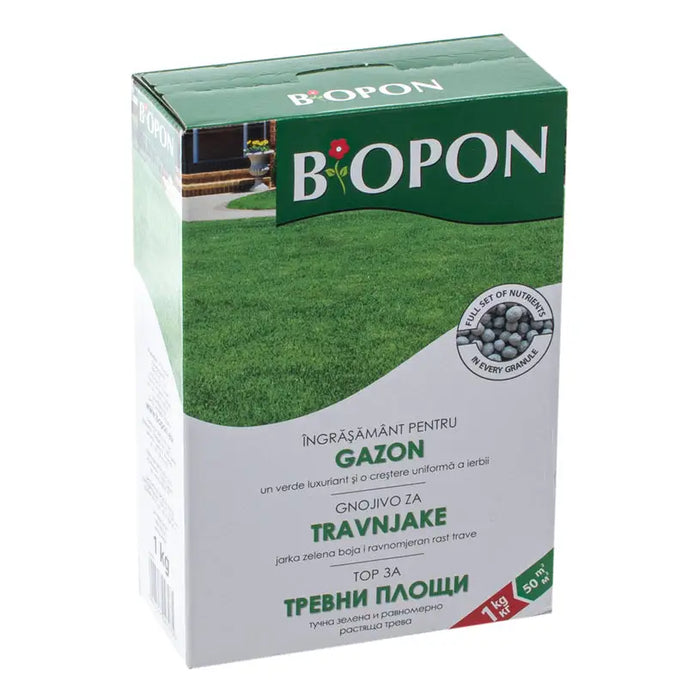 SOLID FERTILIZER FOR GRASS CARPETS 1KG BIOPON - Торове<<<Торове почви и тревни смески<<<Градина<<<Praktiker