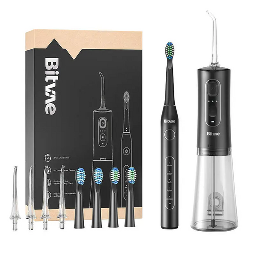 Sonic toothbrush with tips set and water flosser Bitvae D2 + C2 (black) - Sonic toothbrushes<<<Sonic