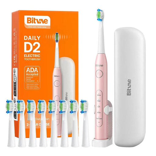 Sonic toothbrush with tips set holder and case D2 (pink) - Sonic toothbrushes<<<Sonic toothbrushes<<<Health