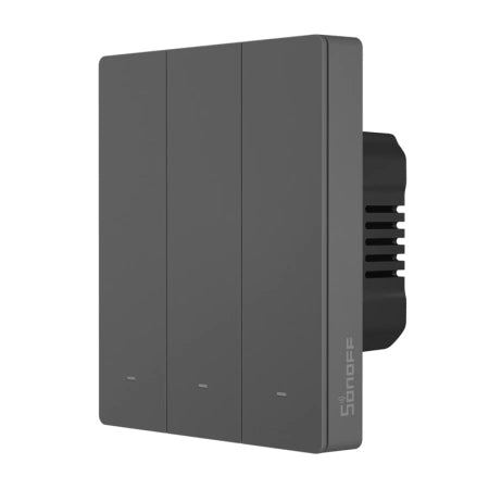 Smart WiFi wall switch SONOFF M5-3C-80 (3-channel, for frame, graphite)
