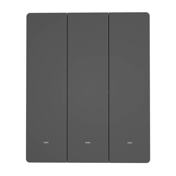 Smart WiFi wall switch SONOFF M5-3C-80 (3-channel, for frame, graphite)