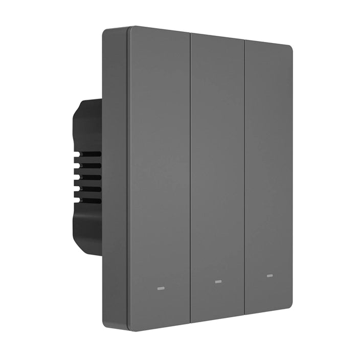 Smart WiFi wall switch SONOFF M5-3C-80 (3-channel, for frame, graphite)