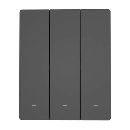 Smart WiFi wall switch SONOFF M5-3C-80 (3-channel, for frame, graphite)