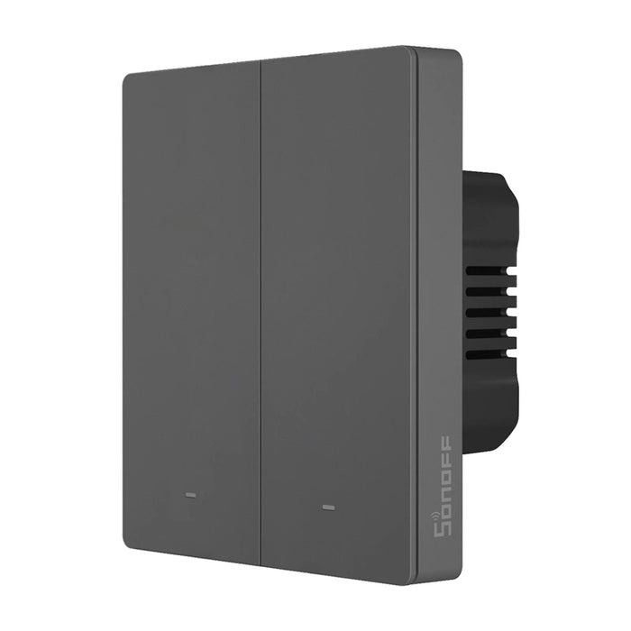 Smart WiFi wall switch SONOFF M5-2C-80 (2-channel, for frame, graphite)
