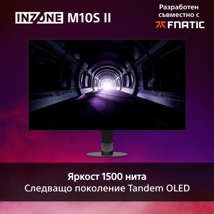 Monitor SONY INZONE M10S II SDM27Q102B 0.229 mm, 178°/178°, OLED, 26.5 ", 67.3 cm, 2560x1440, 540.00 Hz, 0.02 ms, HDMI, DisplayPort, BLACK