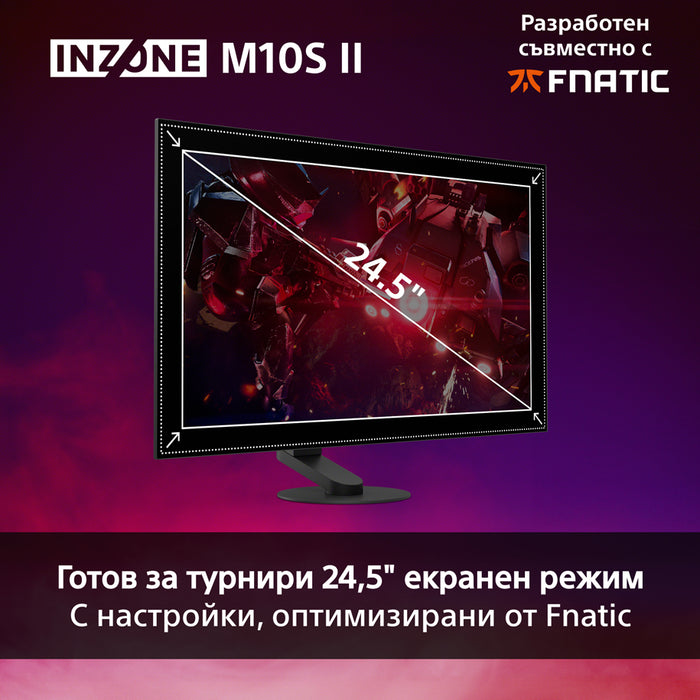 Monitor SONY INZONE M10S II SDM27Q102B 0.229 mm, 178°/178°, OLED, 26.5 ", 67.3 cm, 2560x1440, 540.00 Hz, 0.02 ms, HDMI, DisplayPort, BLACK