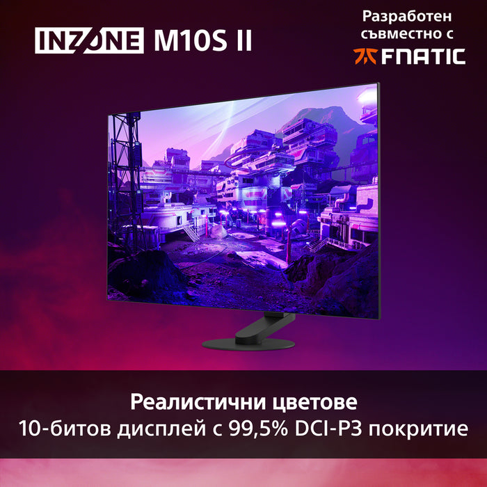 Monitor SONY INZONE M10S II SDM27Q102B 0.229 mm, 178°/178°, OLED, 26.5 ", 67.3 cm, 2560x1440, 540.00 Hz, 0.02 ms, HDMI, DisplayPort, BLACK