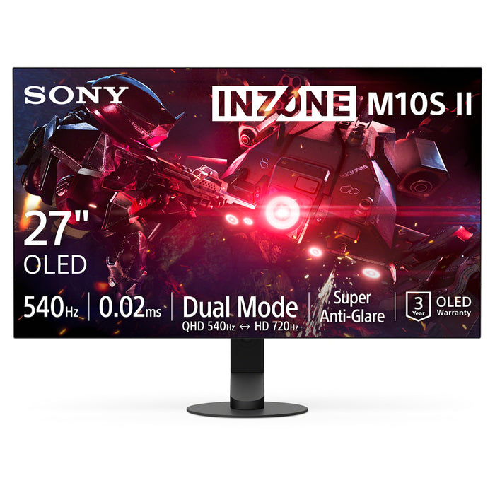 Monitor SONY INZONE M10S II SDM27Q102B 0.229 mm, 178°/178°, OLED, 26.5 ", 67.3 cm, 2560x1440, 540.00 Hz, 0.02 ms, HDMI, DisplayPort, BLACK