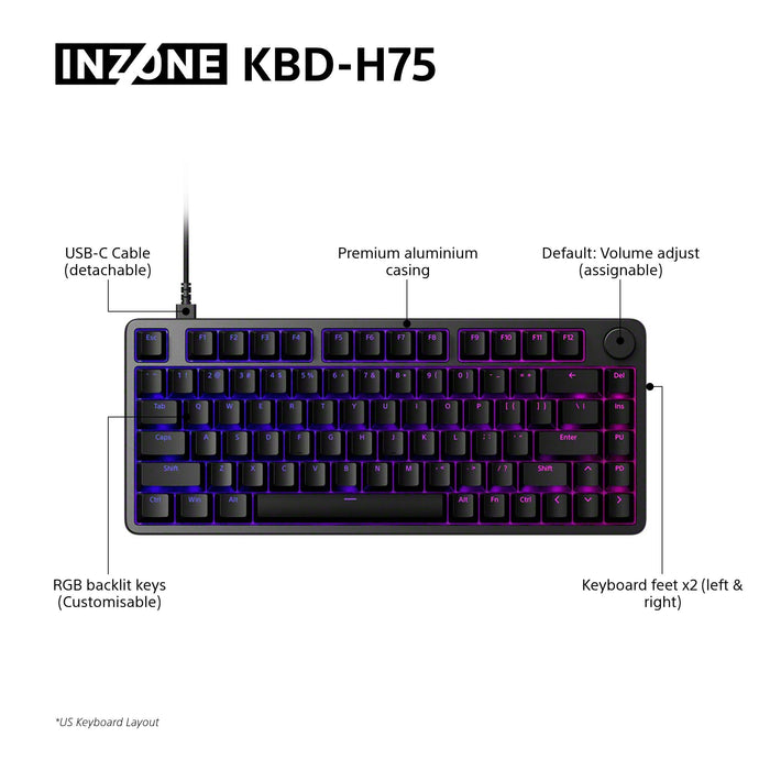Gaming Keyboard SONY INZONE KBD-H75 Magnetic switch