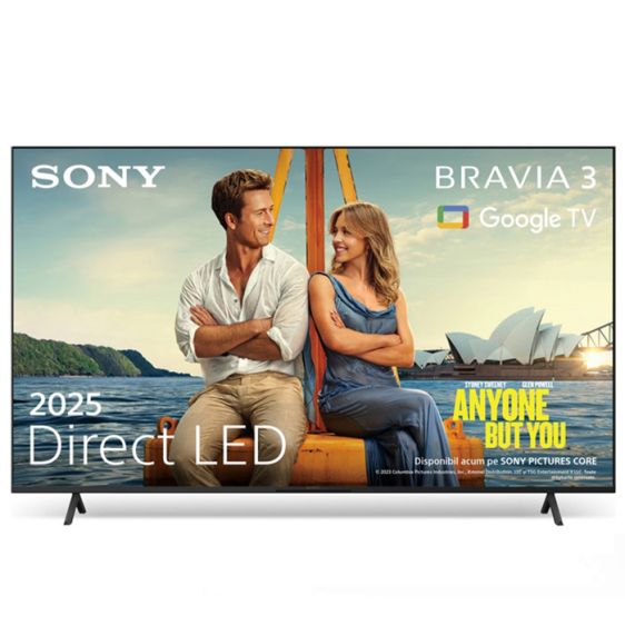 TV SONY Bravia K43S39BP.CEI, 43"(108 cm), 4K Ultra HD, HDR Processor X1, Smart TV (Google TV) 2025