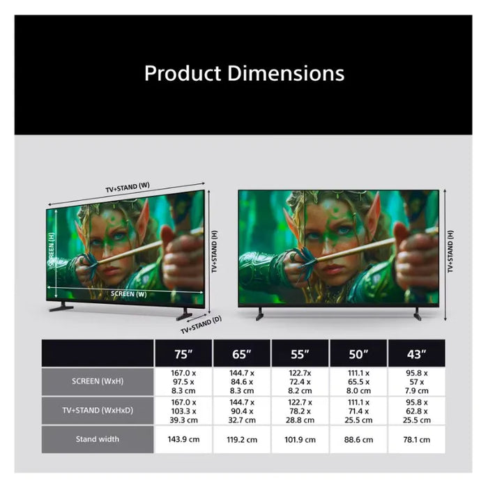 Телевизор SONY Bravia 2 K-65S25M2, 65"(165.1 cm) 4K/UHD DLED, Smart TV, Dolby Atmos, Wi-Fi