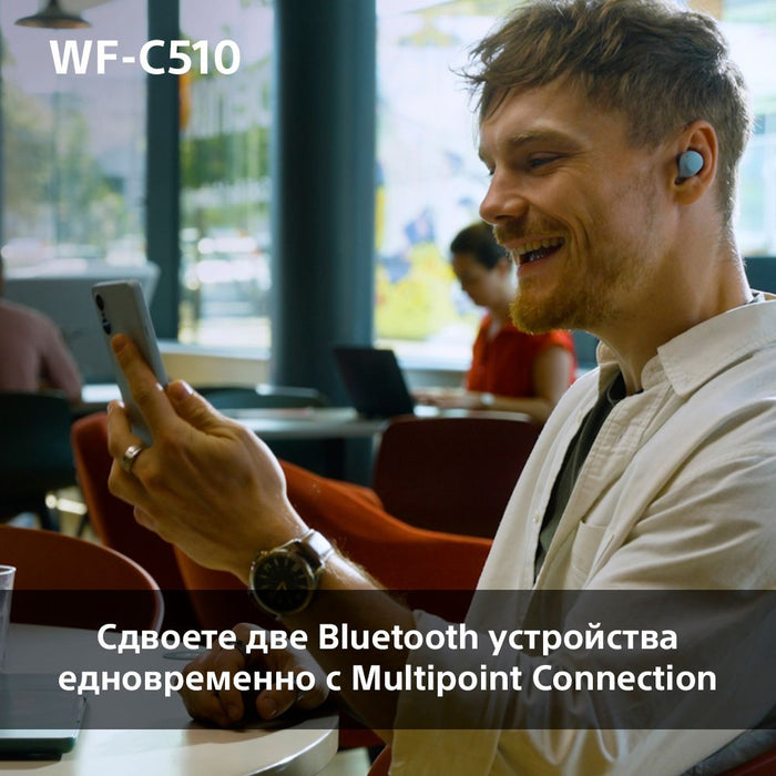 Sony WF-C510 Bluetooth Wireless In-Ear Headphones, IPX4, BT 5.3, TWS, Blue EU
