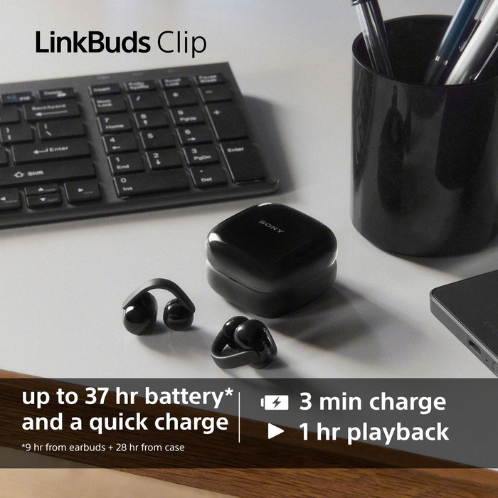Sony LinkBuds Clip WF-LC900 TWS Open-ear Earbuds , black