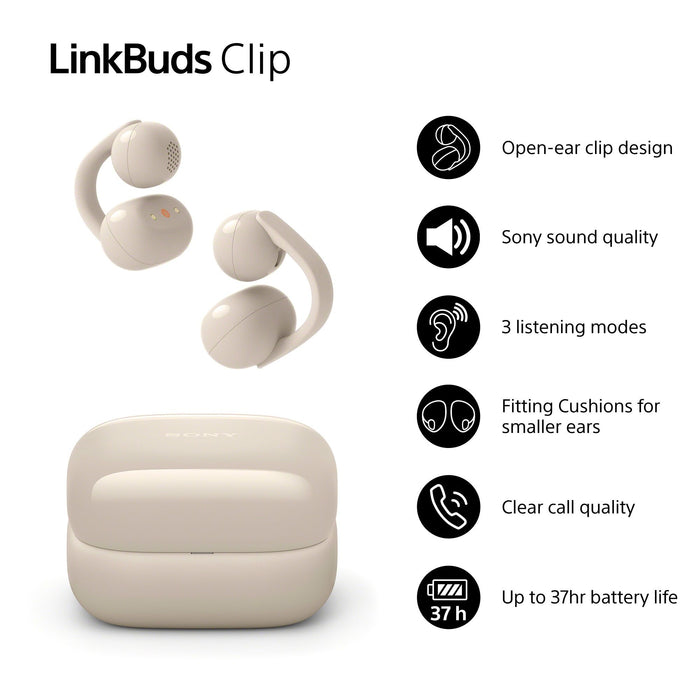 Sony LinkBuds Clip WF-LC900 TWS Open-ear Earbuds , greige