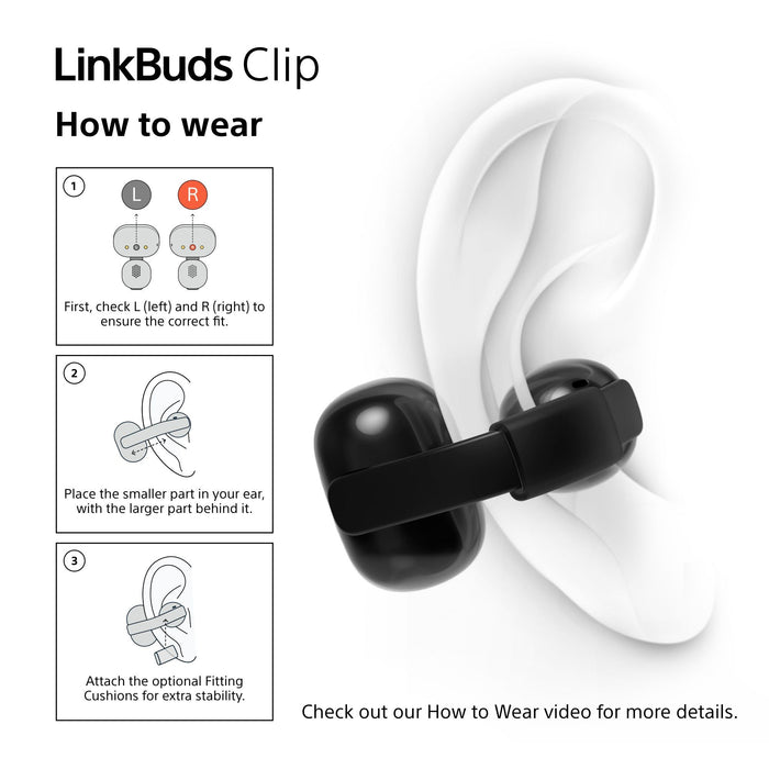 Sony LinkBuds Clip WF-LC900 TWS Open-ear Earbuds , lavender
