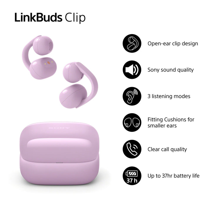 Sony LinkBuds Clip WF-LC900 TWS Open-ear Earbuds , lavender