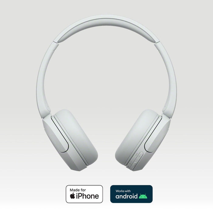 Sony WH-CH520 Bluetooth On-Ear Headphones BT 5.2, White EU