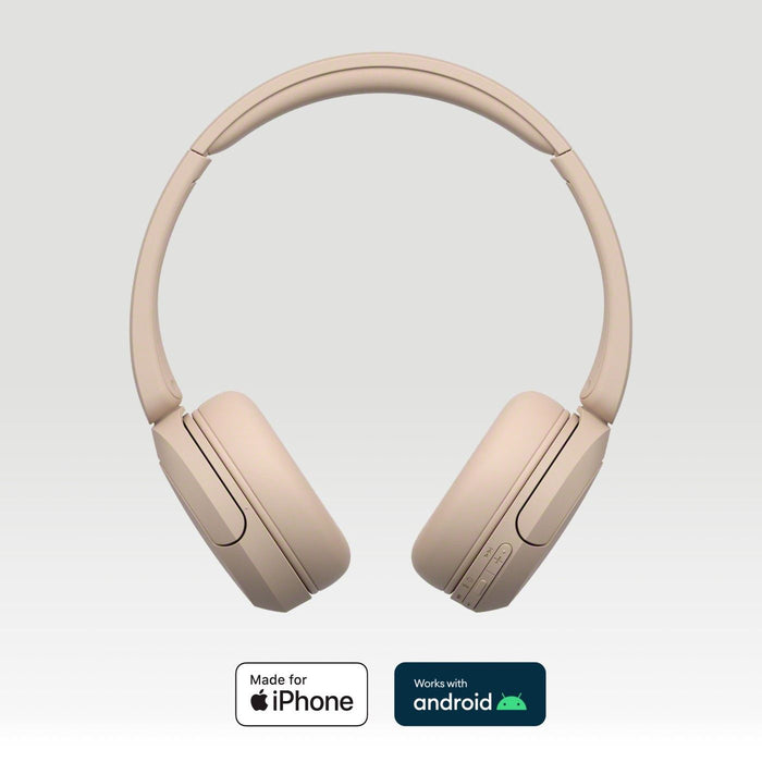 Sony WH-CH520 Bluetooth On-Ear Headphones BT 5.2, Beige EU