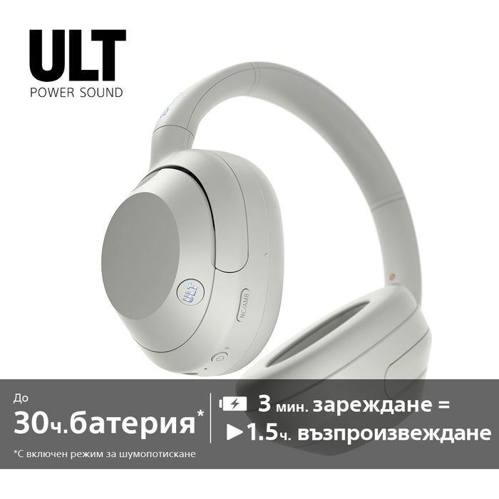 Sony WHULT900 ULT WEAR Bluetooth Wireless In-Ear Headphones, BT 5.0, TWS, Noise Cancelling, White EU