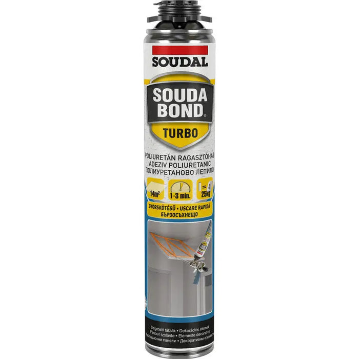 SOUDAL SOUDABOND TURBO ADHESIVE FOAM - Монтажна пяна<<<Уплътнители и фуги<<<Строителни материали<<<Praktiker