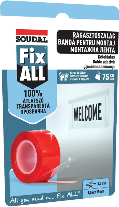 DOUBLE ADHESIVE MOUNTING TAPE CLEAR