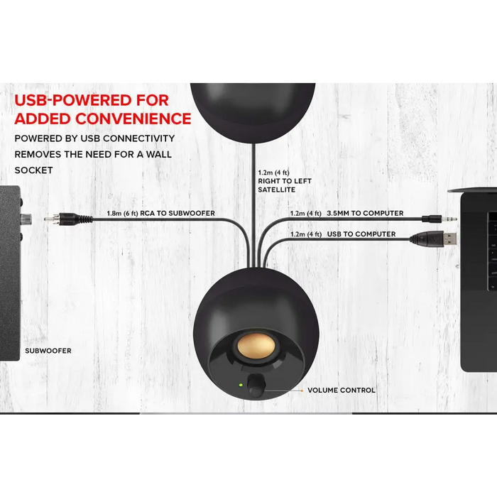 Sound system Creative PEBBLE Plus 2.1 USB 8W - Звукови системи и тонколони<<<Компютърна